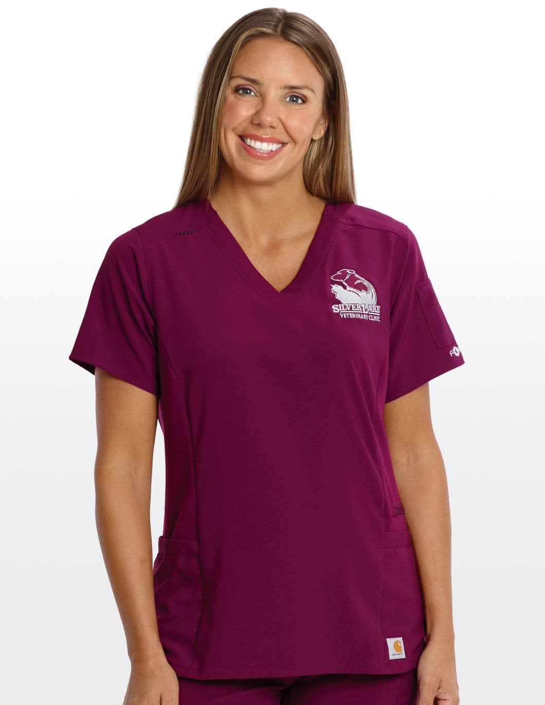 Carhartt-Force-Cross-Flex-Scrub-Top-Wine