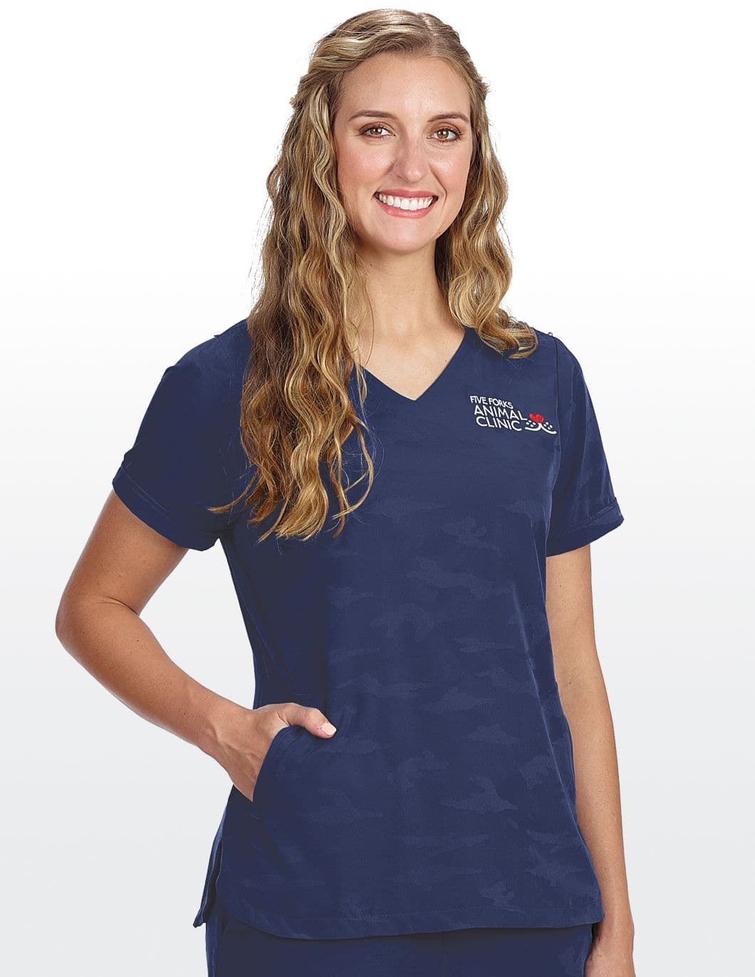 healing-hands-camo-vneck-top-navy