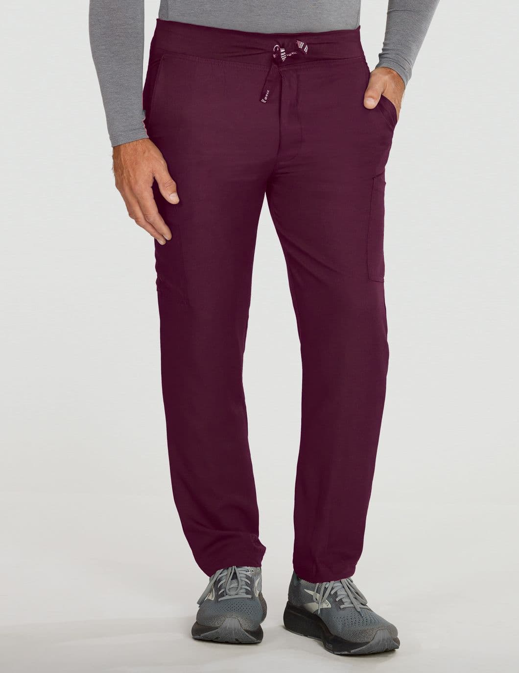 Med-Couture-Insight-Mens-Drawstring-Straight-Leg-Scrub-Pant-Wine