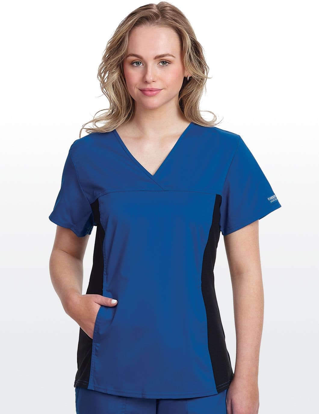 cherokee-revolution-contrast-vneck-scrub-top-royal