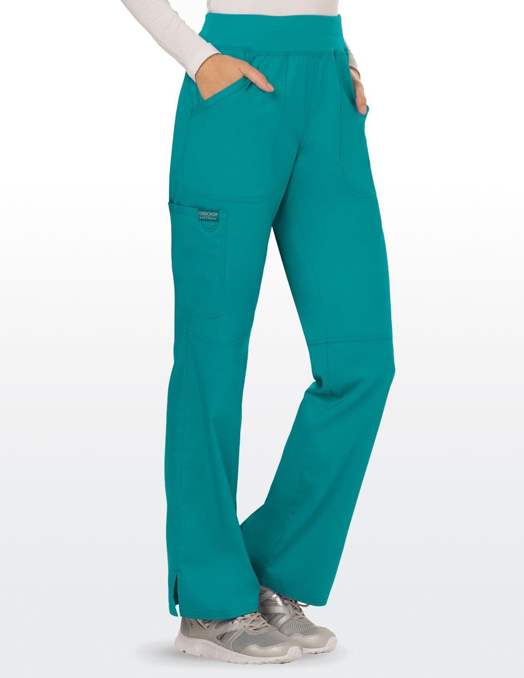 cherokee-revolution-womens-pull-on-cargo-scrub-pant-teal