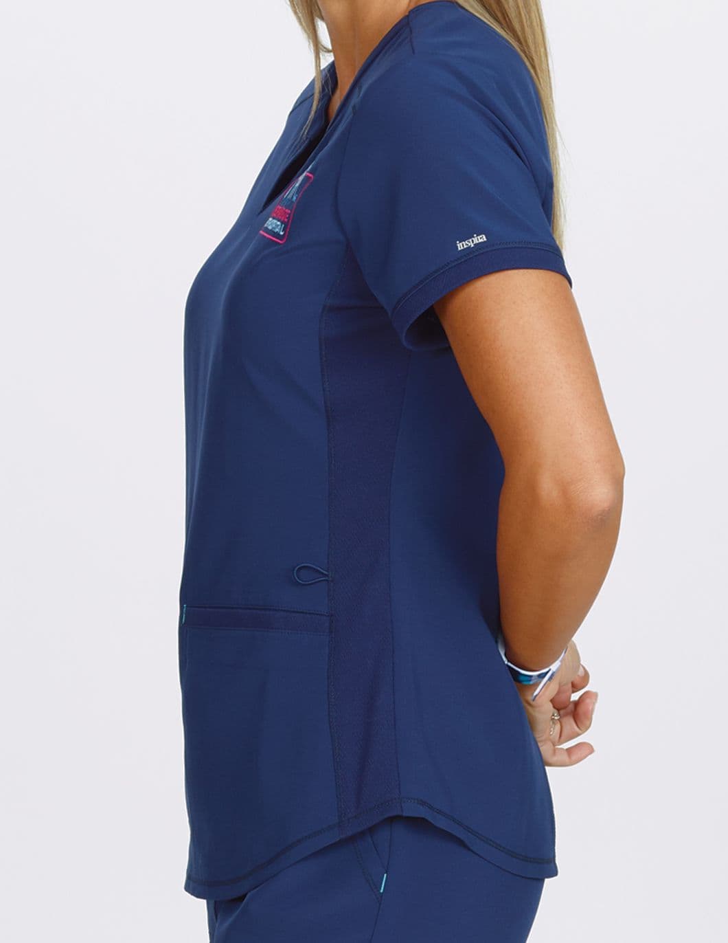 Inspira-Henley-Scrub-Top-Navy-Side-Right