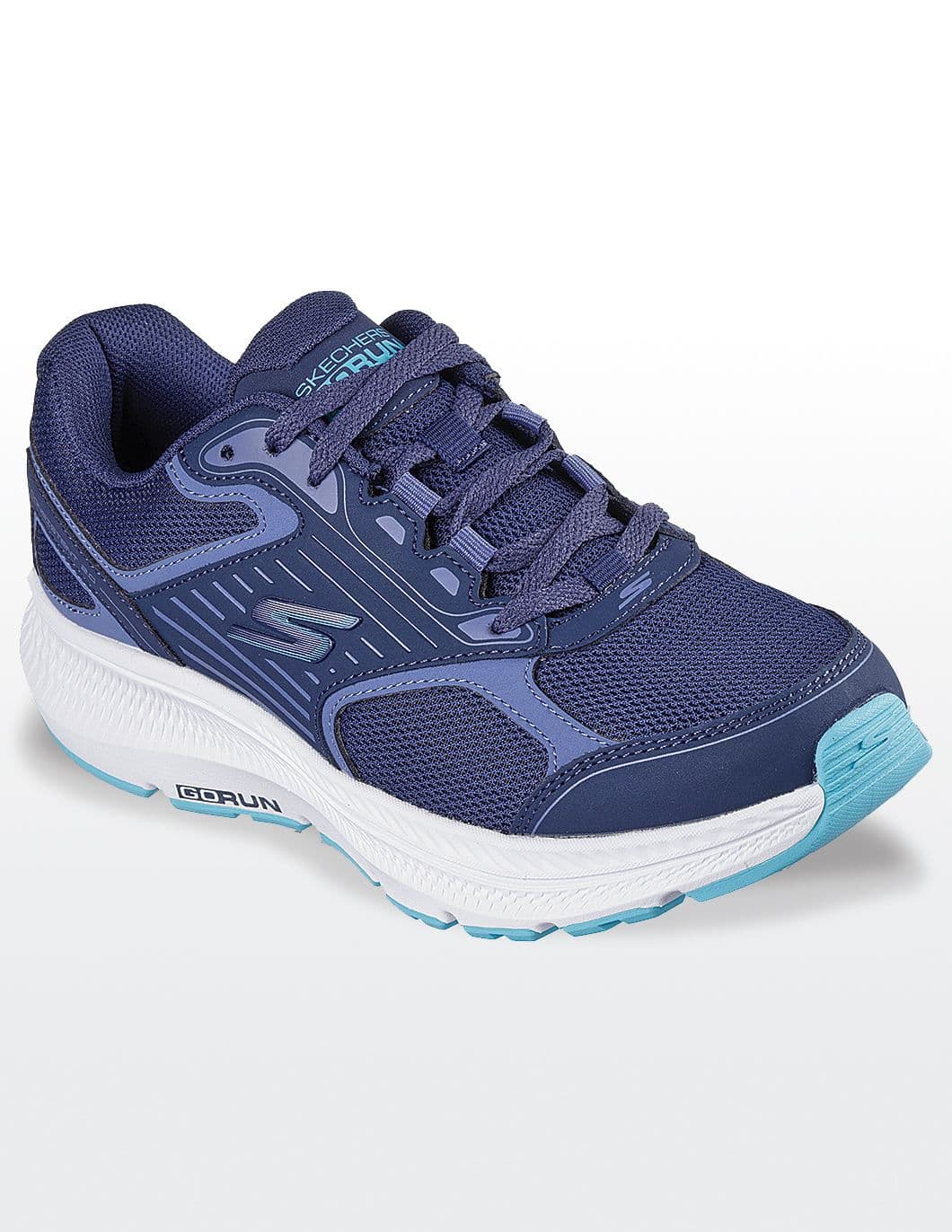 medical-tennis-shoes-Skechers-womens-navy-blue-front