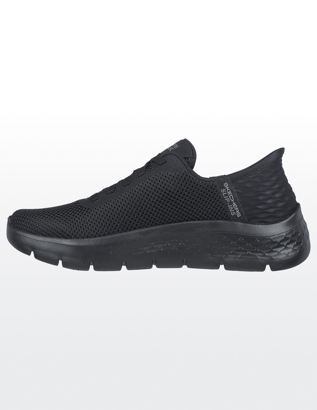 medical-tennis-shoes-Skechers-womens-black-side