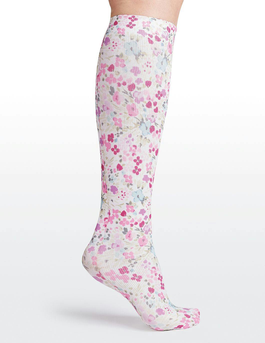 cutieful-compression-socks-8-15-mmhg-painted-flowers