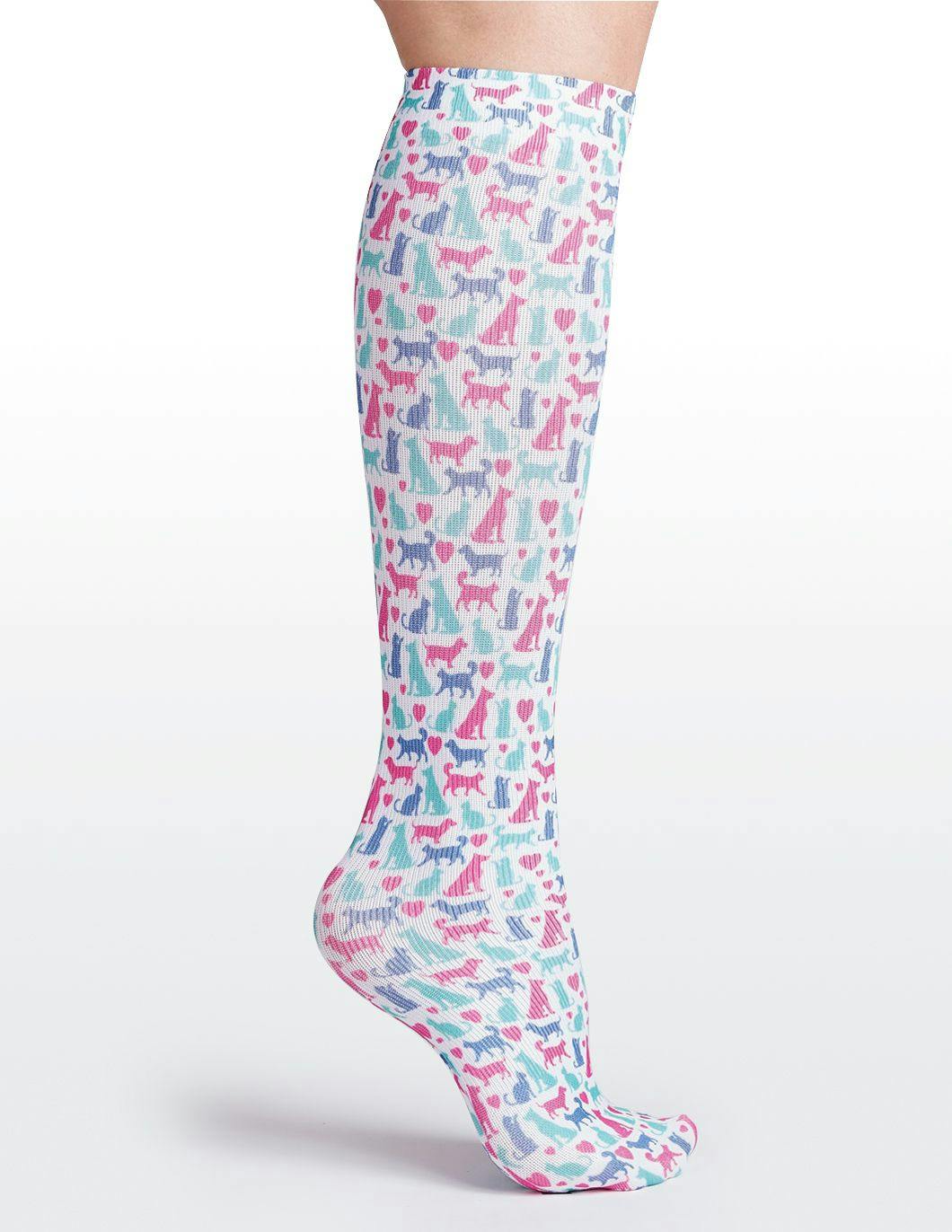 cutieful-compression-socks-bright-cats-and-dogs-print