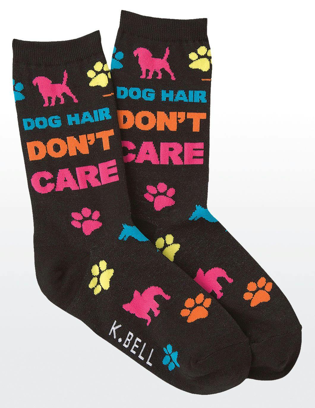 kbell-womens-dog-hair-dont-care-print-socks