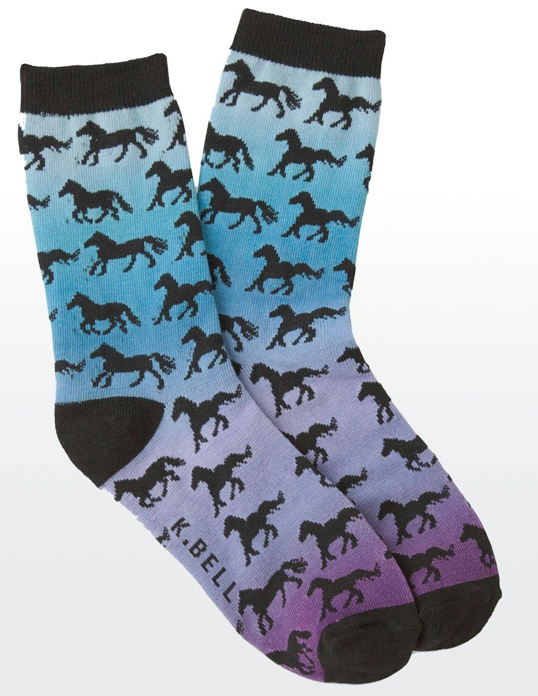 Kbell-womens-horses-running-wild-print-socks